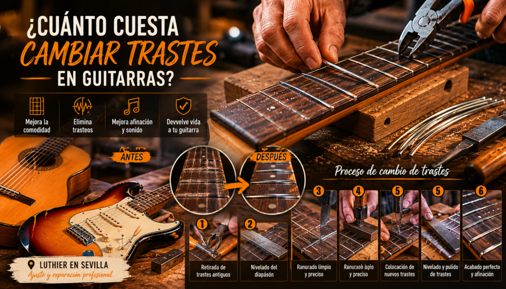 Como cambiar trastes de una guitarra