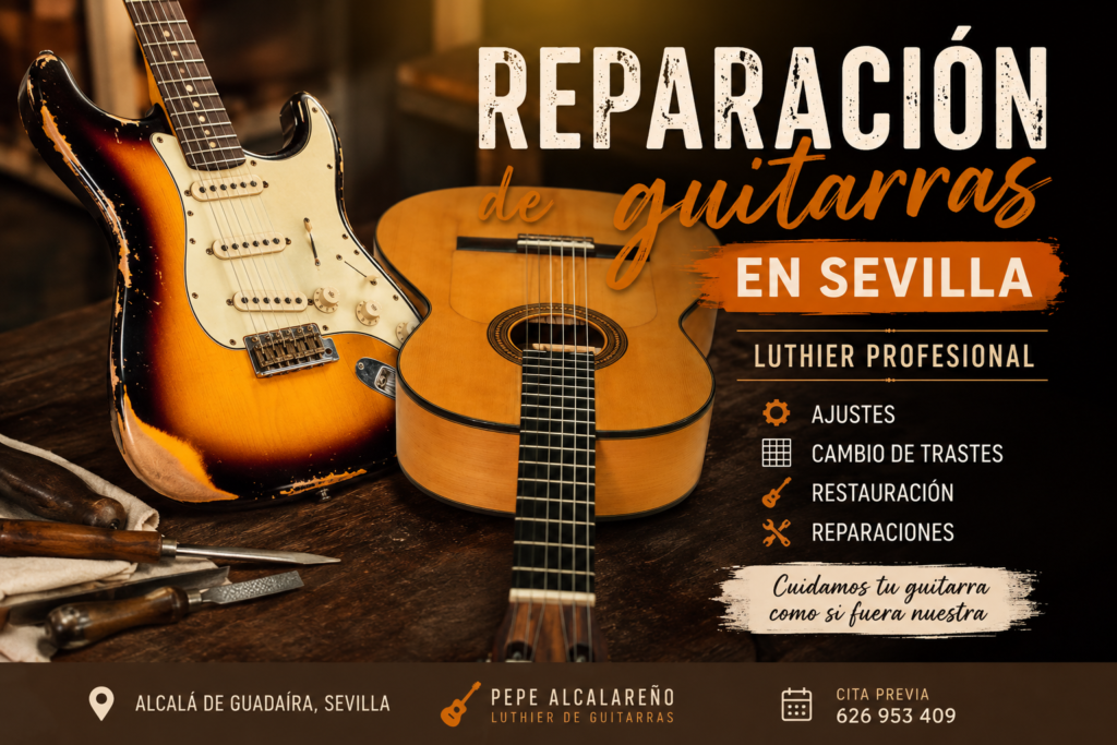 Reparación de guitarras en Sevilla por Pepe Alcalareño - Luthier de guitarras en Sevilla